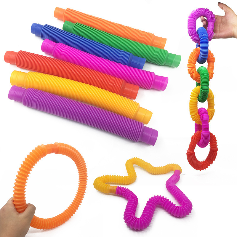 Colorful Plastic Sensory Fidget Pop tubes